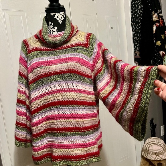 Anthropologie colourful striped knit sweater (M|L) - Picture 8 of 9
